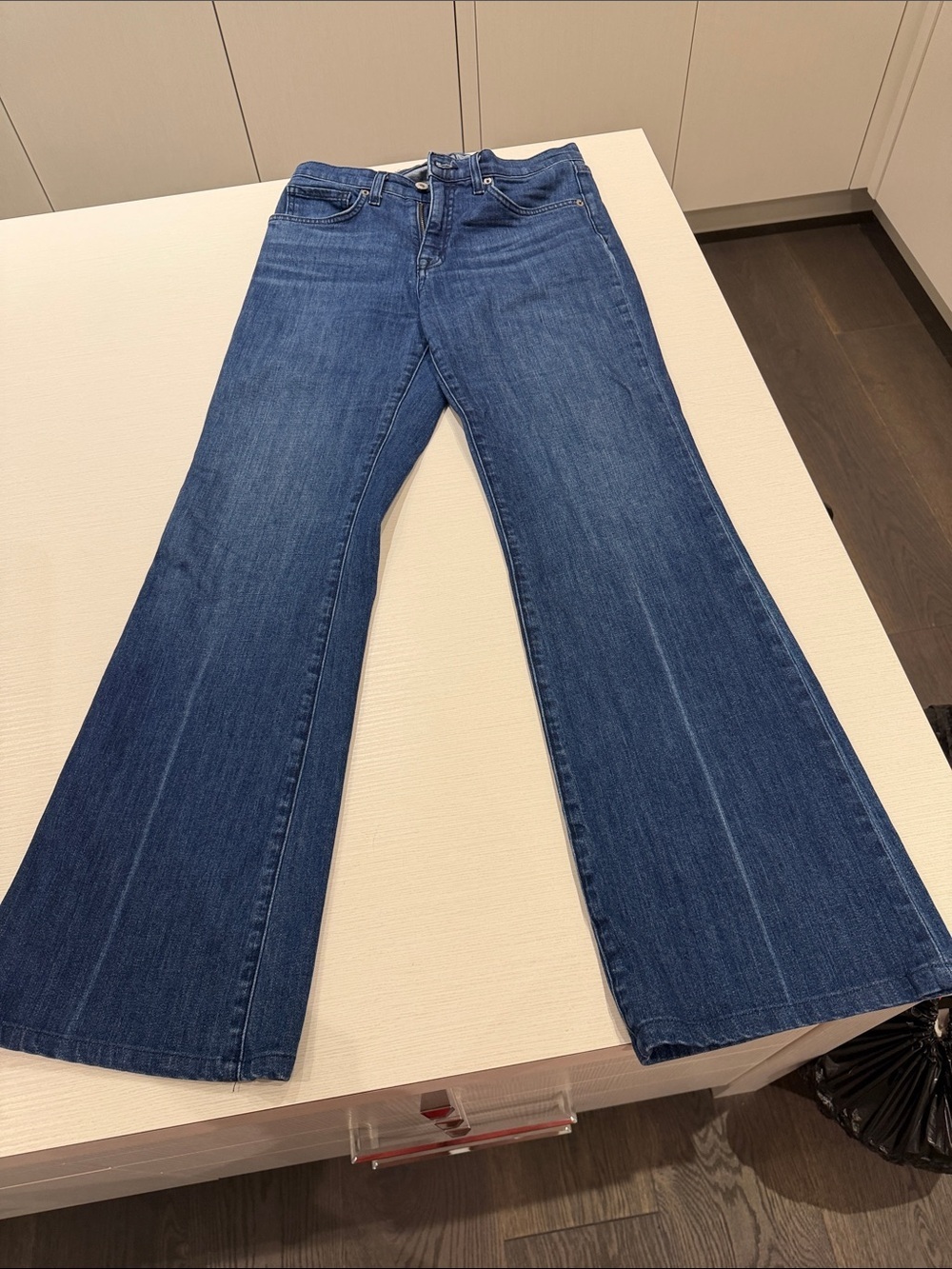 Nili Lotsn Classic High-Rise Blue Flare Jeans - Women